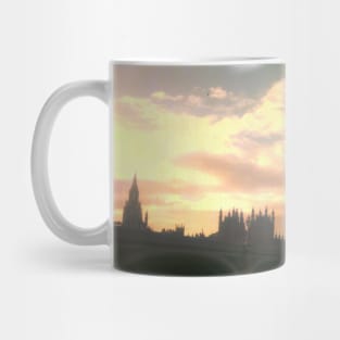 London Big Ben photoreal beautiful city purple pink aesthetic foggy design Mug